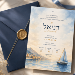 הזמנה בר מצווה -  הפלגה DANIEL